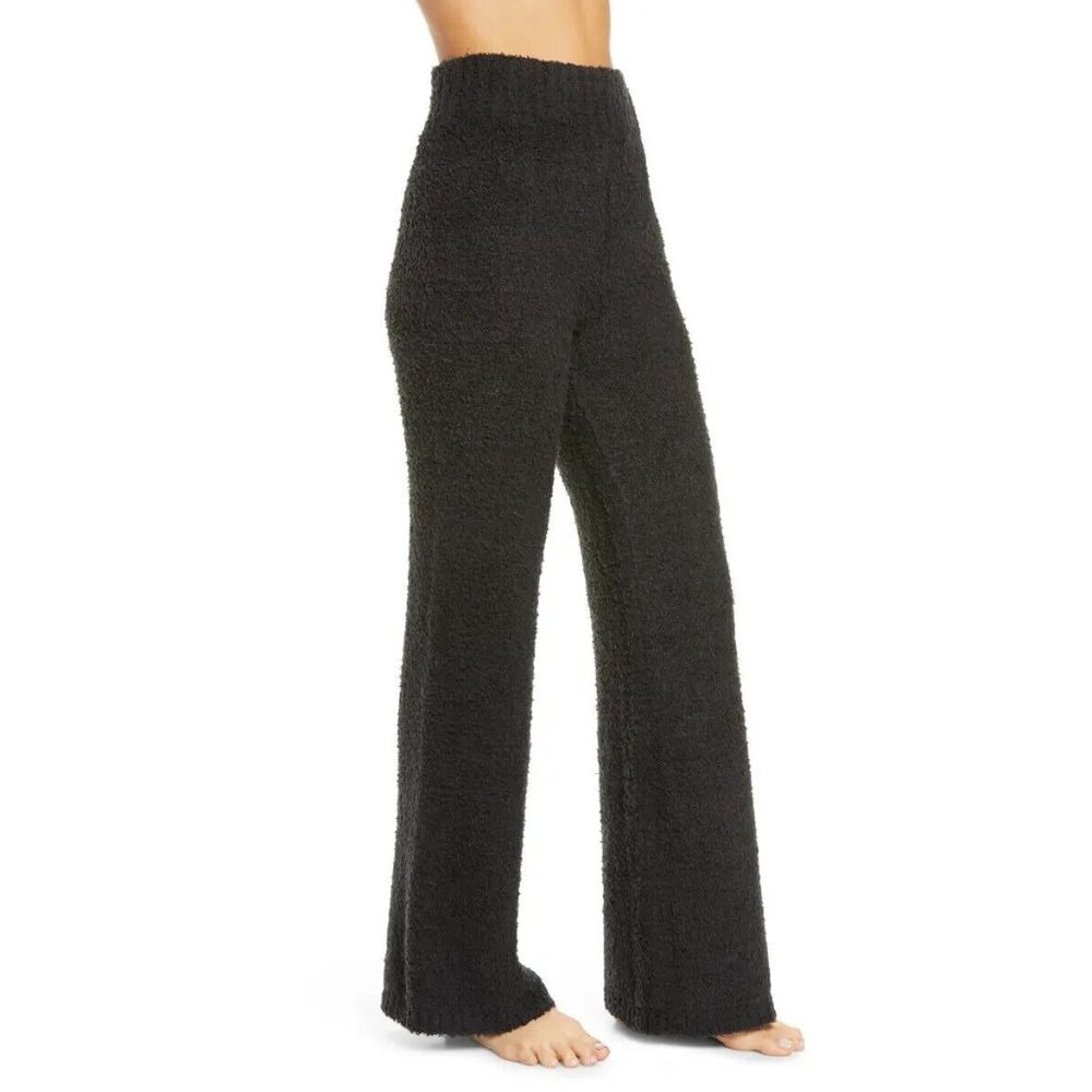 Skims Women's Onyx Polyester Blend Pull-On Straight Leg Cozy Knit Pants Size S/M